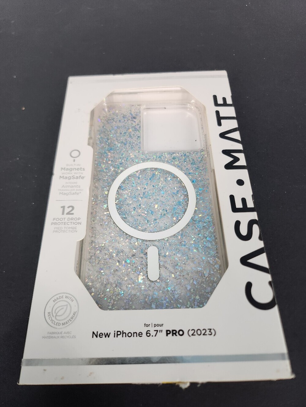 Case-Mate iPhone 15 (6.7)Pro Max MagSafe Case Clear Glitter Iridescent NIB